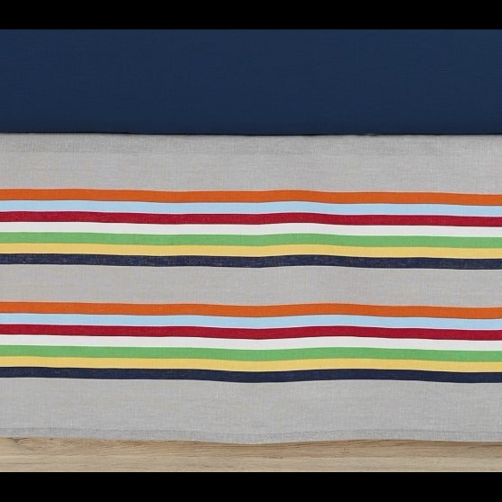 New 100%Cotton 15“ Drop Stripe Bed Skirt Twin Size Gray
